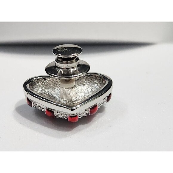 Swarovski Patriotic Crystal Heart Brooch Pin W/Red White & Blue Crystals - Picture 3 of 5